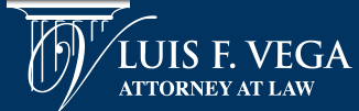 A blue and white logo for luis f. Attorney at law